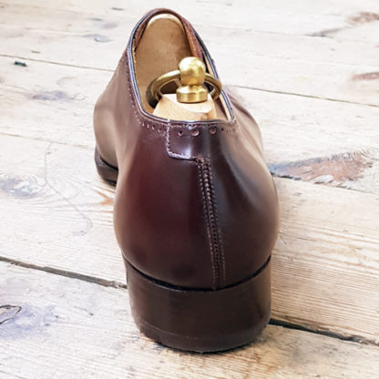 Heel detail on bespoke shoe