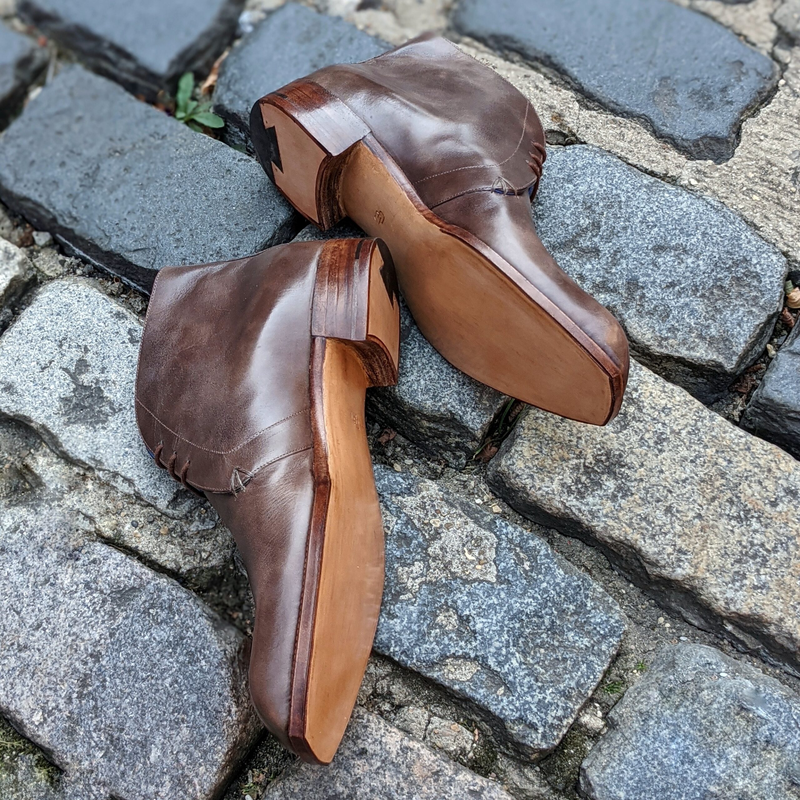 Brown leather chukka boots