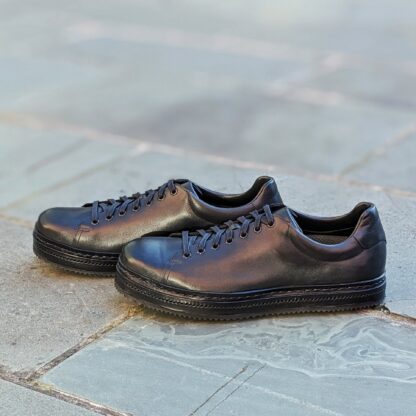 black custom sneakers
