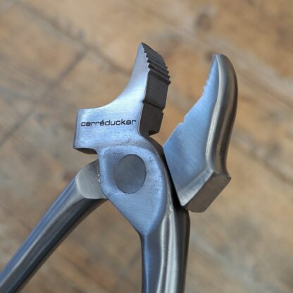 Carreducker logo on lasting pliers
