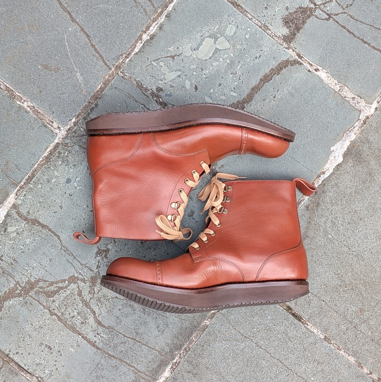 brown bespoke boots