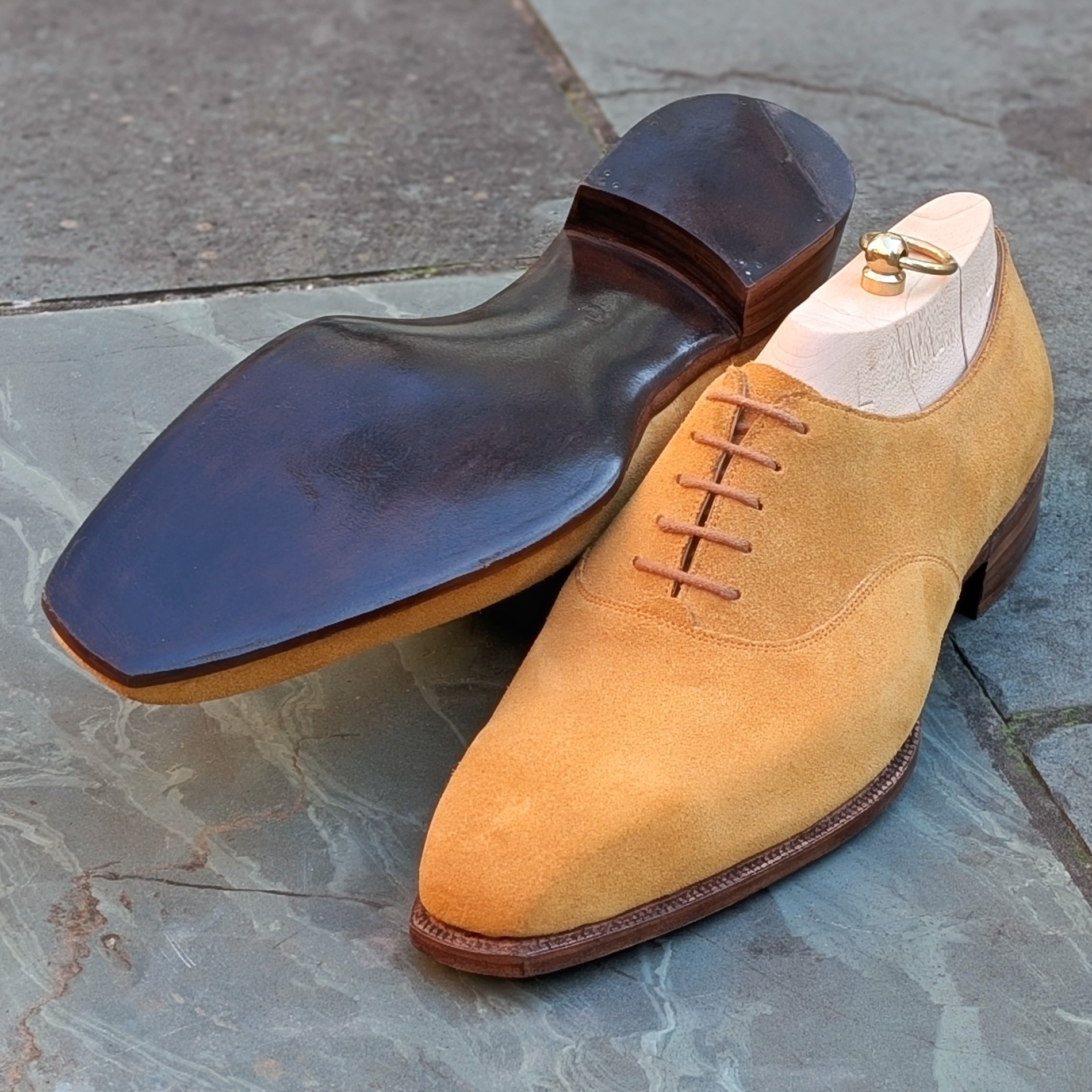 sole detail on bespoke oxfords