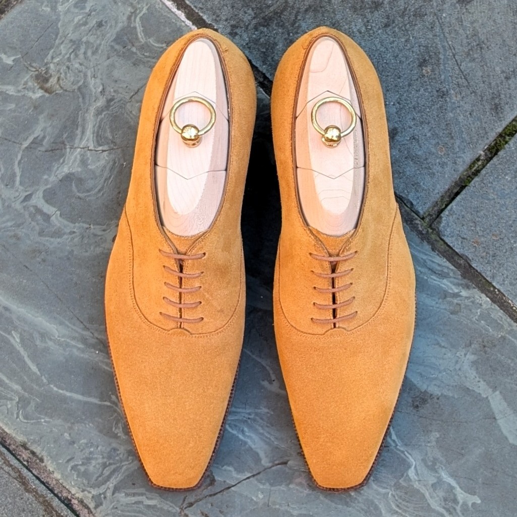 suede oxfords top view