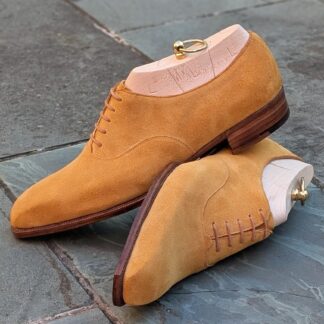 yellow suede oxfords