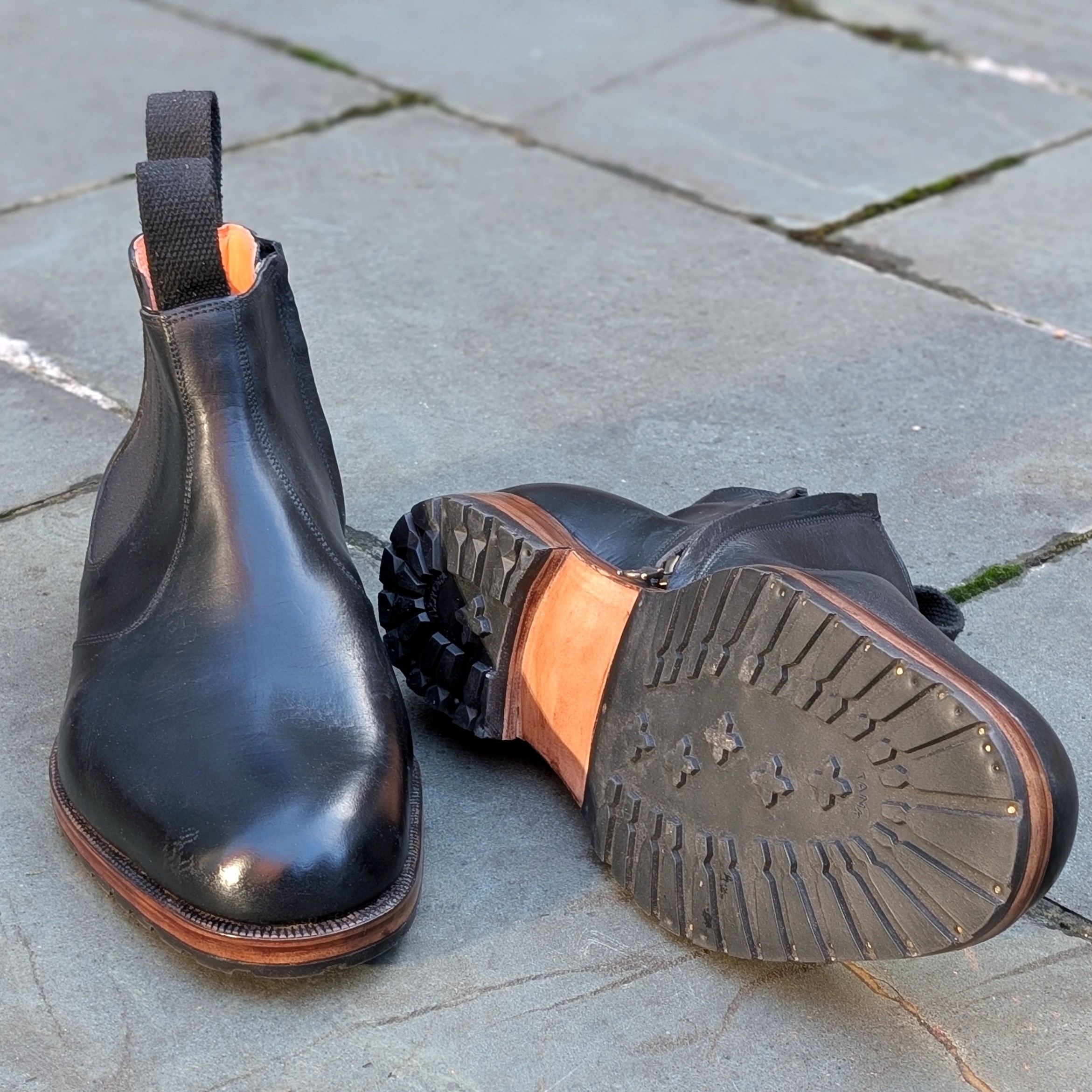 sole detail on bespoke boots