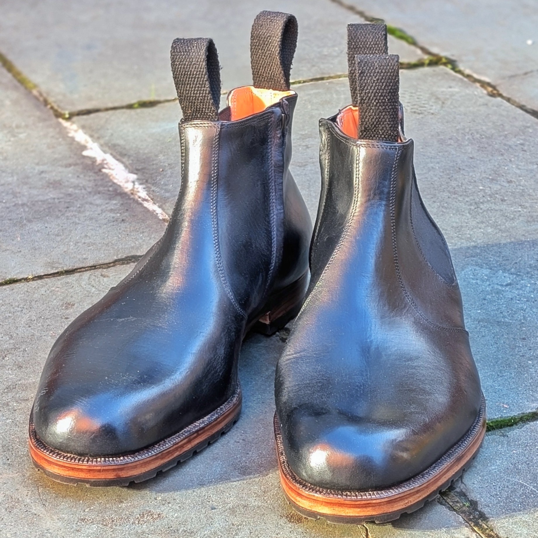 bespoke boots in black leather
