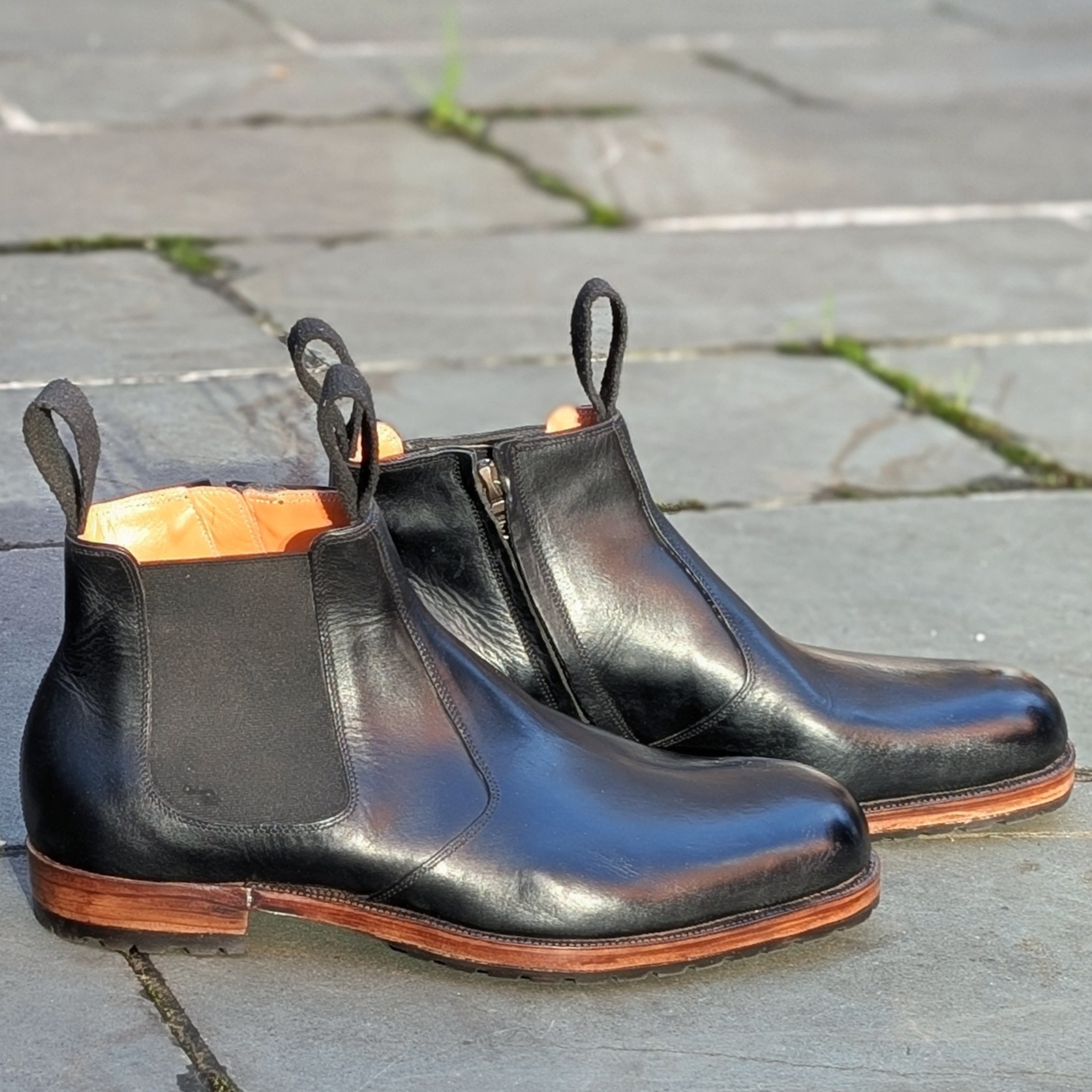 profile of bespoke chelsea boots