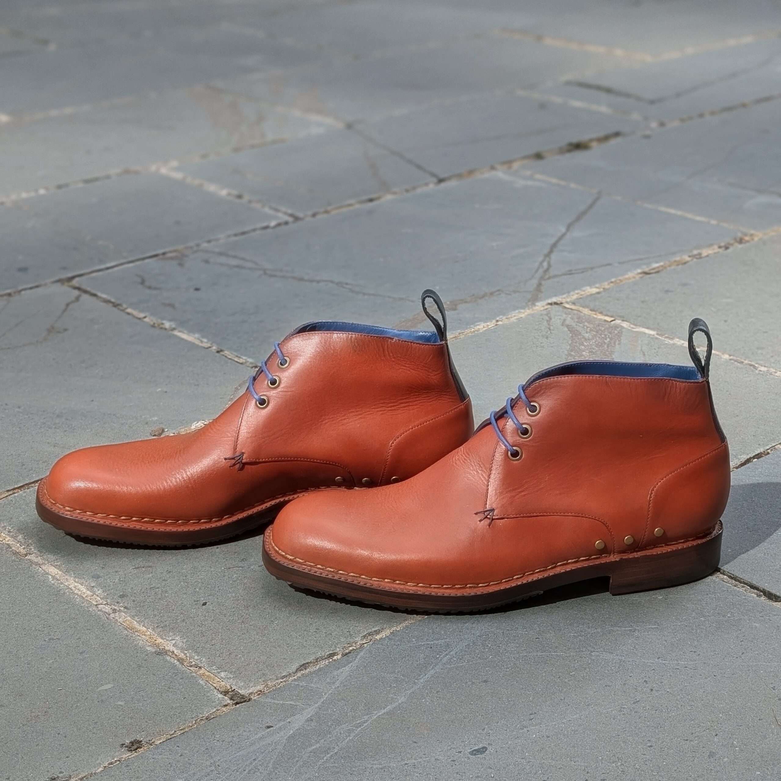 side view of derby boots